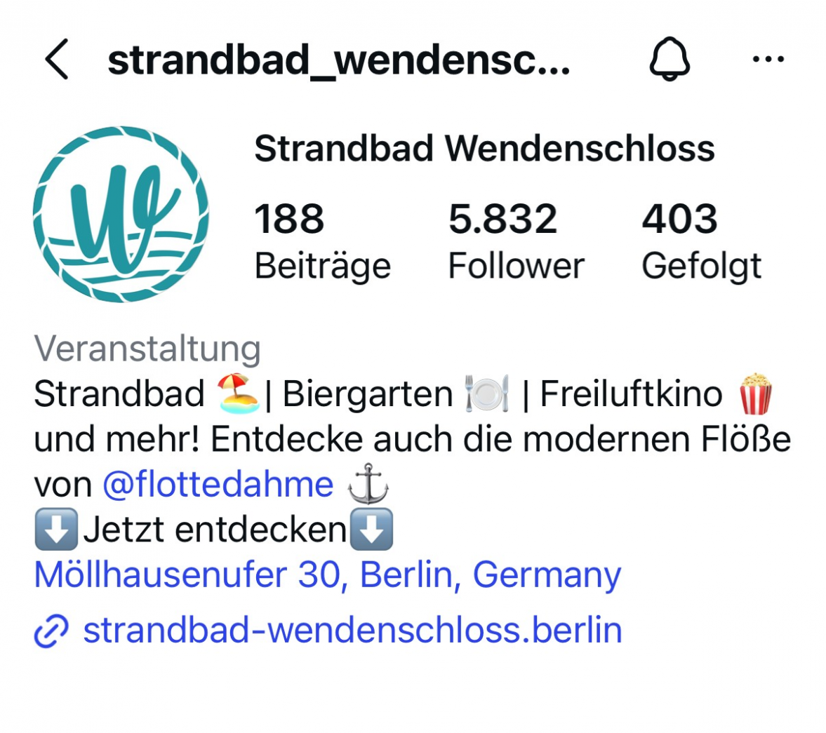 Strandbad Wendenschloss Social